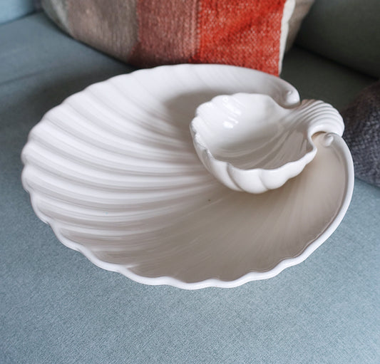 Fitz & Floyd shell chip & dip bowl