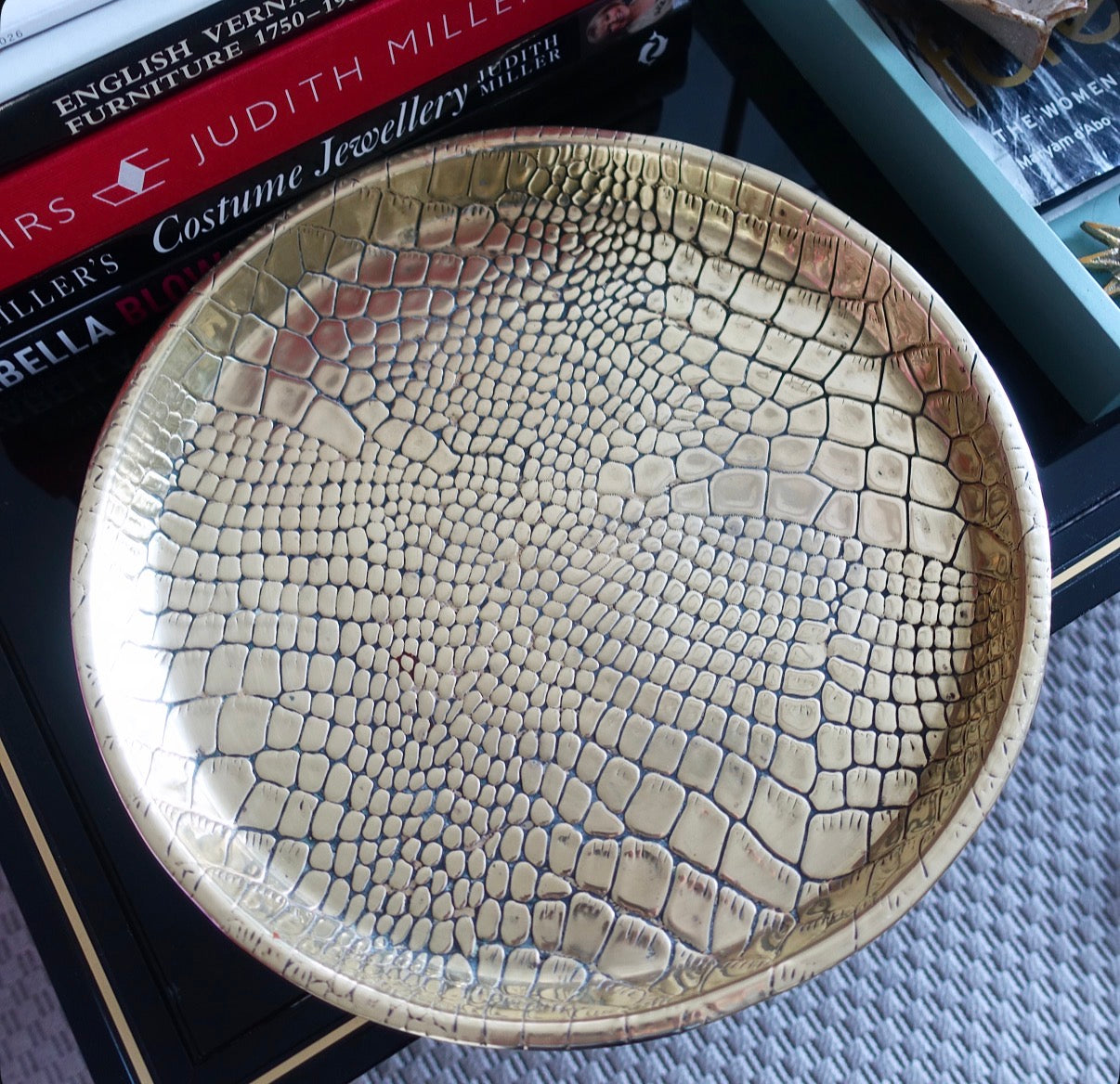 Antique brass tray