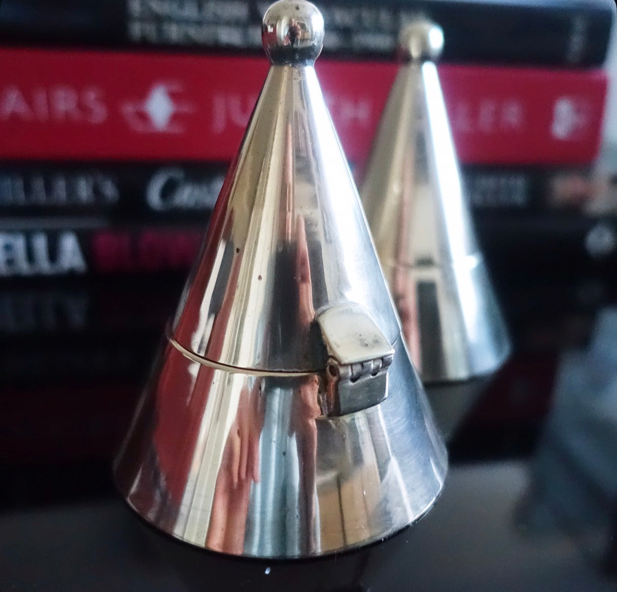 Post modern brass candle holders