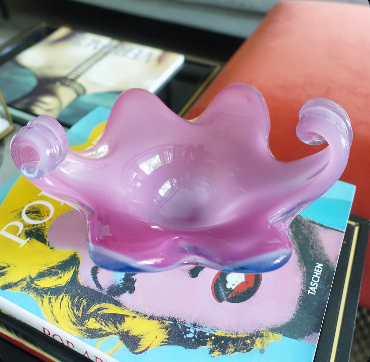 Sculptural art glass bowl