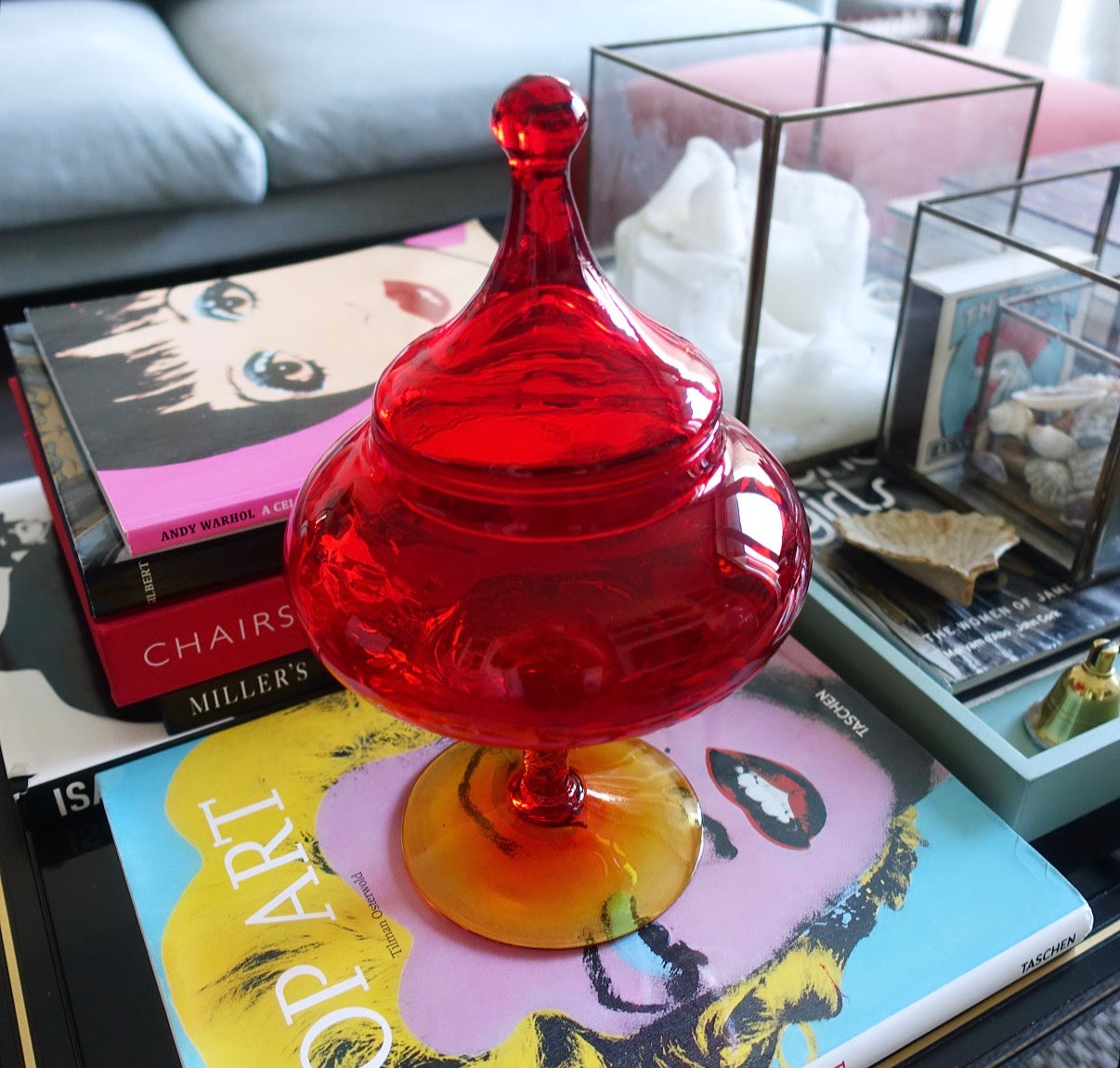 Empoli glass Bon Bon jar