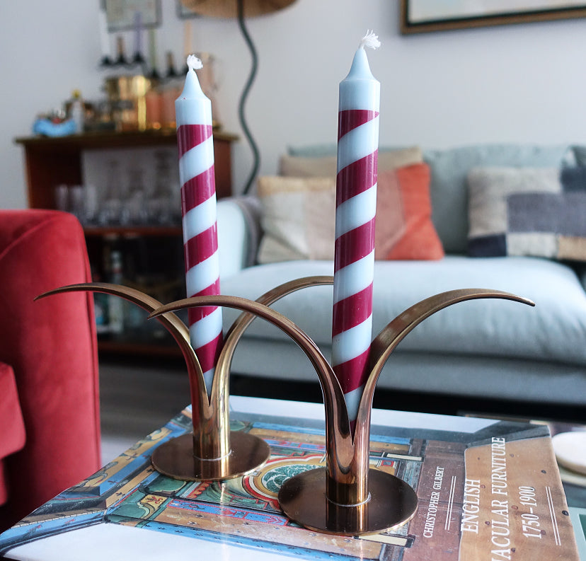 Pair of Swedish Lily candle holders