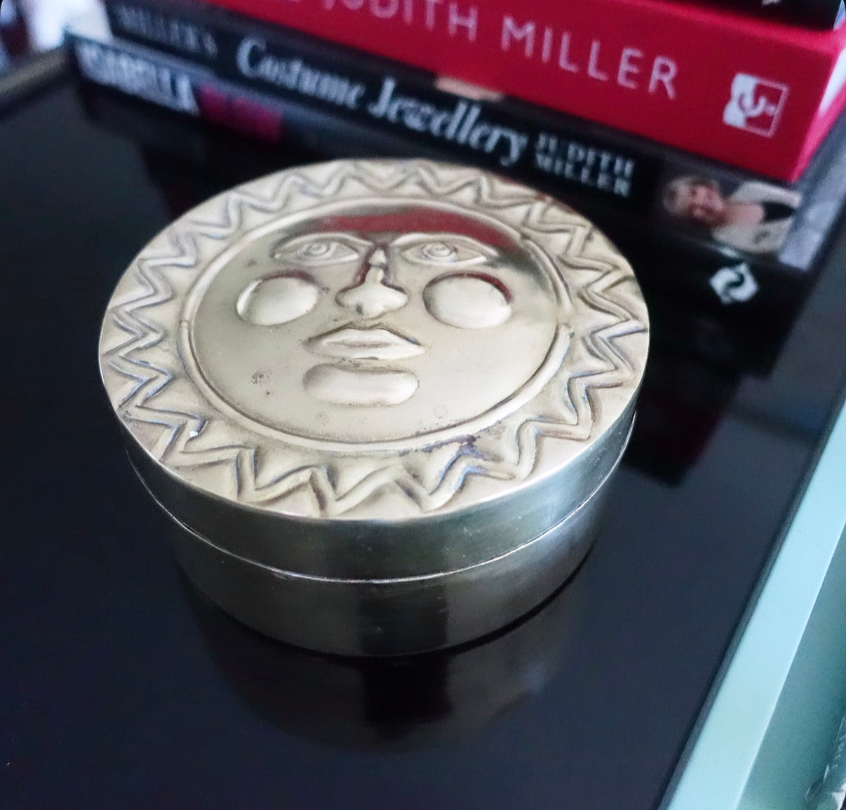 Brass sun trinket box