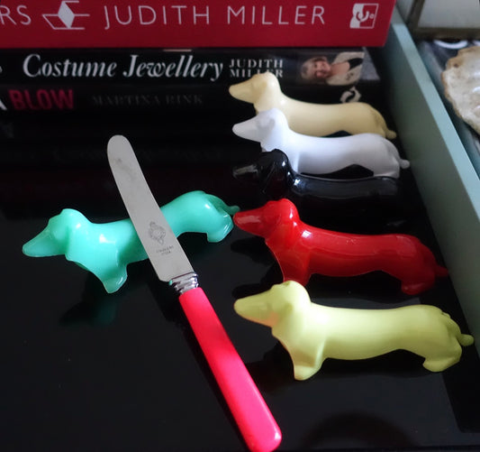 Dachshund knife rest set