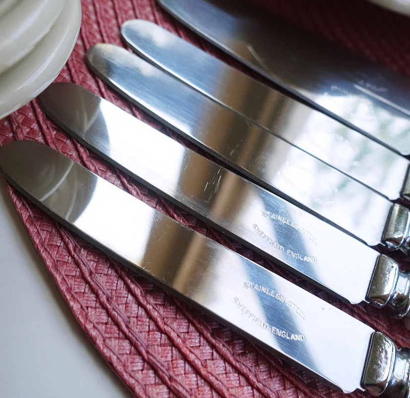 Mid-Century Faux Pearl Tea Knife Set