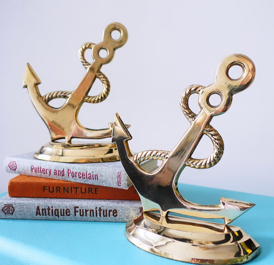 Pair of Brass Anchor Bookends